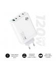 Subblim Cargador de Pared GaN 120W - 4 Puertos (3xUSB-C + 1xUSB-A) - Carga ultra rápida - Color Blanco