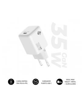Subblim Cargador de Pared GaN 35W - USB-C - Carga rápida - Color Blanco