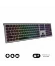 Subblim Teclado Inalambrico Master - Bluetooth y 2.4G - Iluminado - Teclas Ergonomicas de Bajo Perfil - Color Gris Negro