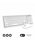 Subblim Combo Dual Prestige - Teclado y Raton Inalambricos - Bluetooth y 2.4G - Funcionamiento Silencioso - Color Blanco Plata