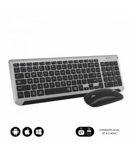 Subblim Combo Dual Prestige - Teclado y Raton Inalambricos - Bluetooth y 2.4G - Funcionamiento Silencioso - Color Gris Negro