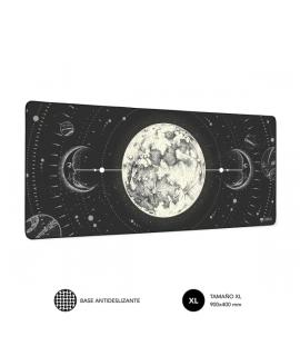 Subblim Alfombrilla de Escritorio Lunar - Tamaño 900x400x3mm - Espacio para Raton y Teclado - Resistente al Agua - Base Antidesl