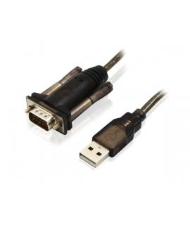 Ewent Cable Serie Modem RS232 Macho a USB Macho - Cable de 1.5m - Color Negro/Transparente