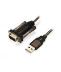 Ewent Cable Serie Modem RS232 Macho a USB Macho - Cable de 1.5m - Color Negro/Transparente