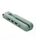 Ewent Hub USB-C 5 en 1 - 1x RJ45 - 1x HDMI 4K - 1x USB-C - 2x USB-A - hasta 1000Mbps - Color Verde Pastel