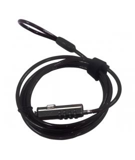 Ewent Cable de Seguridad para Portatiles con Ranura Nano - Candado de Combinacion Numerica - Cable de Acero - Cobertura de Vinil
