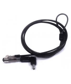 Ewent Cable de Seguridad para Portatiles con Ranura Nano - Candado de Llave - Cable de Acero - Cobertura de Vinilo - 1.8m de Lon