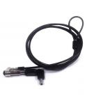 Ewent Cable de Seguridad para Portatiles con Ranura Nano - Candado de Llave - Cable de Acero - Cobertura de Vinilo - 1.8m de Lon