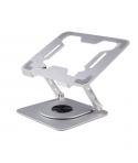 Ewent Soporte de Sobremesa para Portatil - Aluminio - Rotacion 360 - Ajustable - Base Antideslizante - Ajustable - Plegable - Co