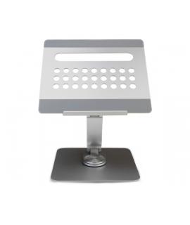 Ewent Soporte de Sobremesa para Portatil - Aluminio - Multipuerto 7 en 1 - Rotacion 360 - Ajustable - Base Antideslizante - Pleg