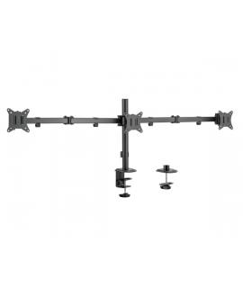 Ewent Soporte de Mesa para Tres Monitores hasta 27" - Giratorio e Inclinable - Gestion de Cables - Peso Maximo de 7kg por Monito