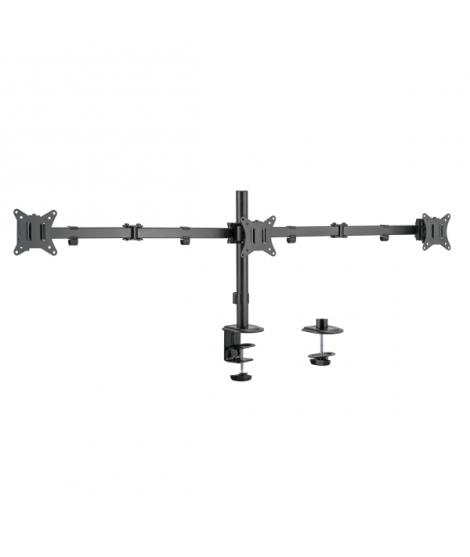 Ewent Soporte de Mesa para Tres Monitores hasta 27" - Giratorio e Inclinable - Gestion de Cables - Peso Maximo de 7kg por Monito