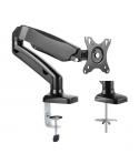 Ewent Soporte de Mesa con Brazo Articulado para Monitor hasta 34" - Resorte de Gas - Giratorio e Inclinable - Gestion de Cables 
