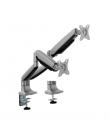 Ewent Soporte de Mesa con Doble Brazo Articulado para Monitores hasta 35" - Giratorio e Inclinable - Gestion de Cables - Peso Ma