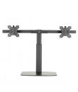 Ewent Soporte de Mesa para Dos Monitores hasta 27" - Resorte de Gas - Giratorio e Inclinable - Gestion de Cables - Peso Maximo d