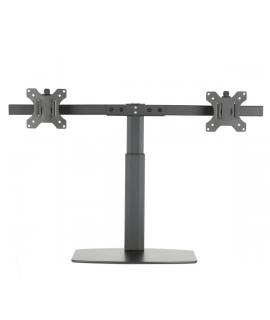 Ewent Soporte de Mesa para Dos Monitores hasta 27" - Resorte de Gas - Giratorio e Inclinable - Gestion de Cables - Peso Maximo d