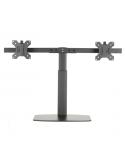 Ewent Soporte de Mesa para Dos Monitores hasta 27" - Resorte de Gas - Giratorio e Inclinable - Gestion de Cables - Peso Maximo d