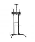 Ewent Soporte de Suelo para TV hasta 70" - Bandeja Auxiliar - Altura Ajustable - Gestion de Cables - VESA Maximo 600x400 - Peso 