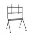 Ewent Soporte de Suelo para TV hasta 86" - Bandeja Auxiliar - Altura Ajustable - Gestion de Cables - VESA Maximo 800x600 - Peso 