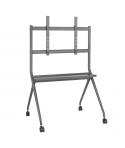 Ewent Soporte de Suelo para TV hasta 86" - Bandeja Auxiliar - Altura Ajustable - Gestion de Cables - VESA Maximo 800x600 - Peso 
