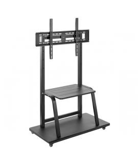 Ewent Soporte de Suelo para TV hasta 100" - Bandeja Auxiliar - Altura Ajustable - VESA Maximo 800x600 - Peso Maximo 150kg - Rued