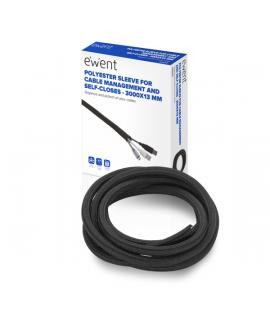Ewent Manguito Organizador de Cable Polyester - Auto Cierre - 3m - 13mm - Color Negro
