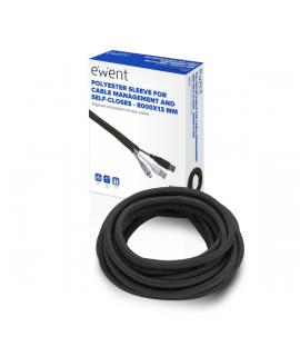 Ewent Manguito Organizador de Cable Polyester - Auto Cierre - 8m - 13mm - Color Negro