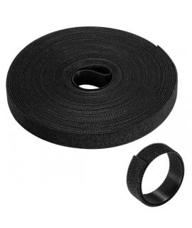 Ewent Hoop and Loop Tira Organizadors de Cables Nylon - Sujeccion de Velcro - 10m - 15mm - Color Negro