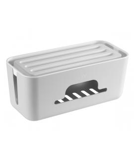 Ewent Caja Organizadora para Cables - Soporte para Tabletas y Telefonos - Disipacion Calor - Tapa Extraible - 30.7x13.5x13cm - C