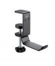 Ewent Soporte de Escritorio Universal para Auriculares - Ajustable - Antideslizante - Color Negro