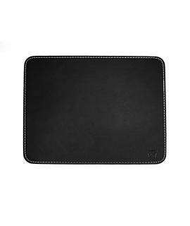 Ewent Alfombrilla para Raton - Rigida - Cuero Sintetico - Base de Goma - 220x180x3mm - Color Negro