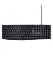 Ewent Teclado con Cable USB - Disposicion Italiana QWERTY IT - Cable de 1.35m - Teclas de Bajo Perfil y Silenciosas - Color Negr