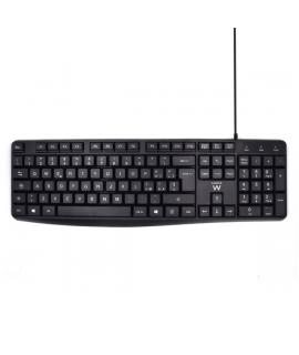 Ewent Teclado con Cable USB - Disposicion Italiana QWERTY IT - Cable de 1.35m - Teclas de Bajo Perfil y Silenciosas - Color Negr