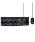 Ewent Pack Teclado + Raton para Oficina - Teclas Silenciosas de Perfil Bajo - 1000dpi - Disposicion Portuguesa QWERTY PT - Cable