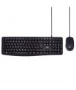 Ewent Pack Teclado + Raton para Oficina - Teclas Silenciosas de Perfil Bajo - 1000dpi - Disposicion Inglesa QWERTY US - Cable de