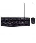 Ewent Pack Teclado + Raton para Oficina - Teclas Silenciosas de Perfil Bajo - 1000dpi - Disposicion Inglesa QWERTY US - Cable de