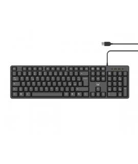 Ewent Teclado con Cable USB - Perfil Delgado - Disposicion Portuguesa QWERTY PT - Plastico ABS - Cable de 1.35m - Color Negro