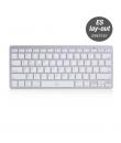 Ewent Teclado Inalambrico - 2x Baterias AAA - Disposicion QWERTY ES - Ultradelgado - Bluetooth - Color Plata/Blanco