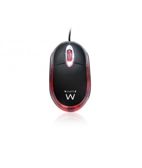 Ewent Raton Minioptico USB - Mini Raton Optico USB - 1000dpi - Cable de 1.15m - Plug and Play - 3 Botones - Color Negro