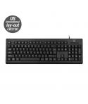 Ewent Teclado con Cable USB - Perfil Delgado - Patas Ajustables - Disposicion Inglesa QWERTY US - Cable de 1.35m - Color Negro