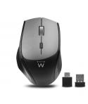 Ewent Raton Inalambrico - 2400dpi - Clic Silencioso - Bluetooth 5.1 - Receptores USB-A y C de 2.4GHz- Plug and Play - Color Negr