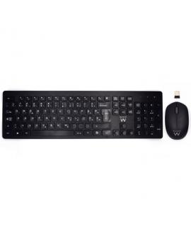 Ewent Pack Teclado + Raton Inalambricos - Receptor USB-A 2.4Hz - 1000dpi - Disposicion Eslovena QWERTZ SI - Incluye Pilas AA/AAA