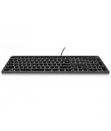 Ewent Teclado con Cable USB - Perfil Bajo - Disposicion QWERTY ES - Cable de 1.5m - Retroiluminacion - Silencioso - Cable de 1.5