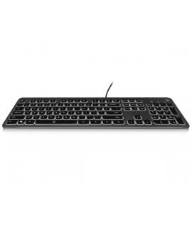 Ewent Teclado con Cable USB - Disposicion Portuguesa QWERTY PT - Retroiluminacion - Teclas de Bajo Perfil y Silenciosas - Cable 