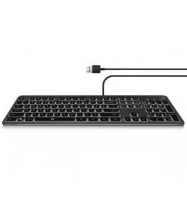 Ewent Teclado con cable USB - Disposicion Eslovena QWERTZ SI - Retroiluminacion - Teclas de Bajo Perfil y Silenciosas - Cable de