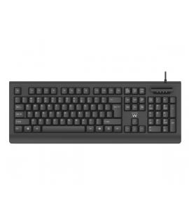 Ewent Teclado con Cable USB - Disposicion Portuguesa QWERTY PT - Cable de 1.5m - Plug and Play - Color Negro