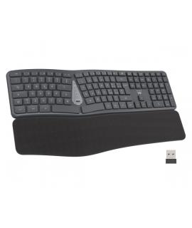 Ewent Teclado Inalambrico - Ergonomico - Bateria de Litio Recargable de 300mAh - Disposicion Eslovena QWERTZ SI - Teclas de Bajo