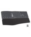 Ewent Teclado Inalambrico - Ergonomico - Bateria de Litio Recargable de 300mAh - Disposicion Eslovena QWERTZ SI - Teclas de Bajo