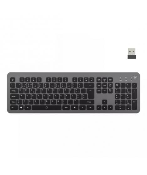 Ewent Teclado Inalambrico - Bateria de Litio Recargable de 300mAh - Disposicion Portuguesa QWERTY PT - Retroiluminacion - Teclas