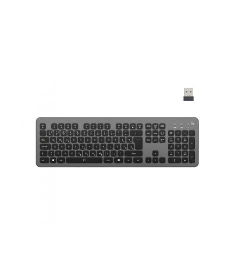Ewent Teclado Inalambrico - Bateria de Litio Recargable de 300mAh - Disposicion Eslovena QWERTZ SI - Retroiluminacion - Teclas d